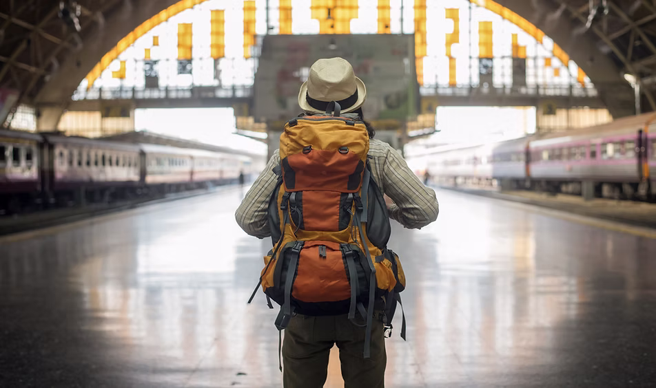 man with bagpack